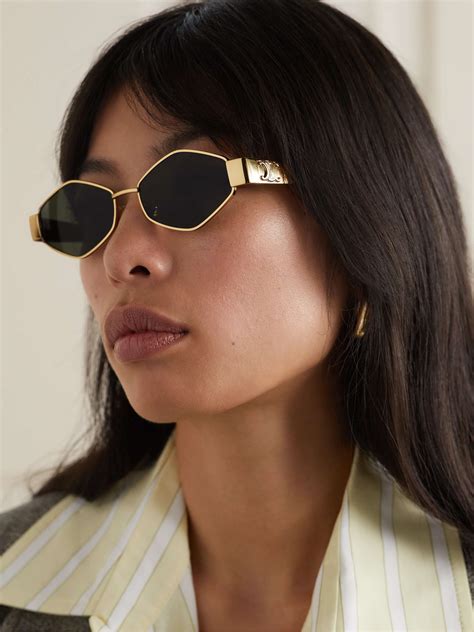 gold celine|celine triomphe sunglasses gold.